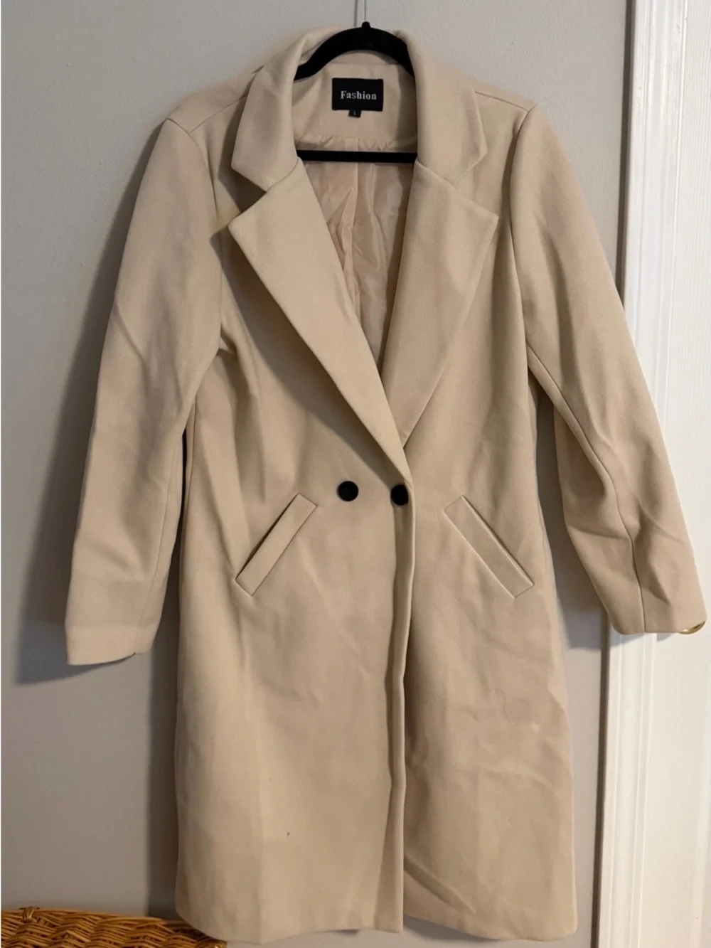 Fashion Cream Double-Breasted Trench Coat - Picture 1 of 7